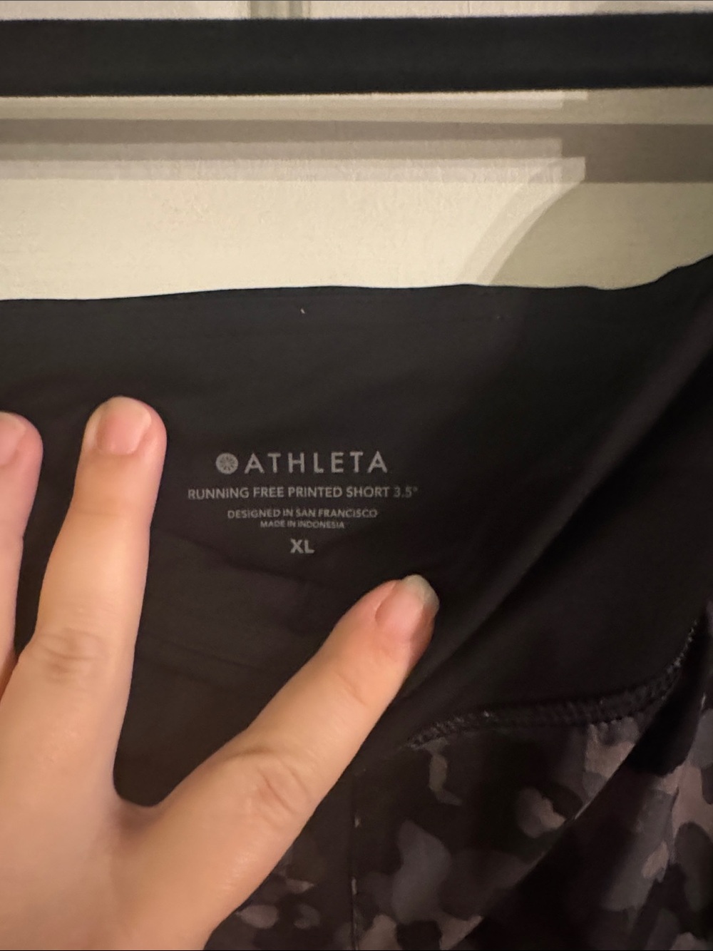 Athleta black & Gray Camo Athletic Skirt-Style Shorts - Picture 2 of 3